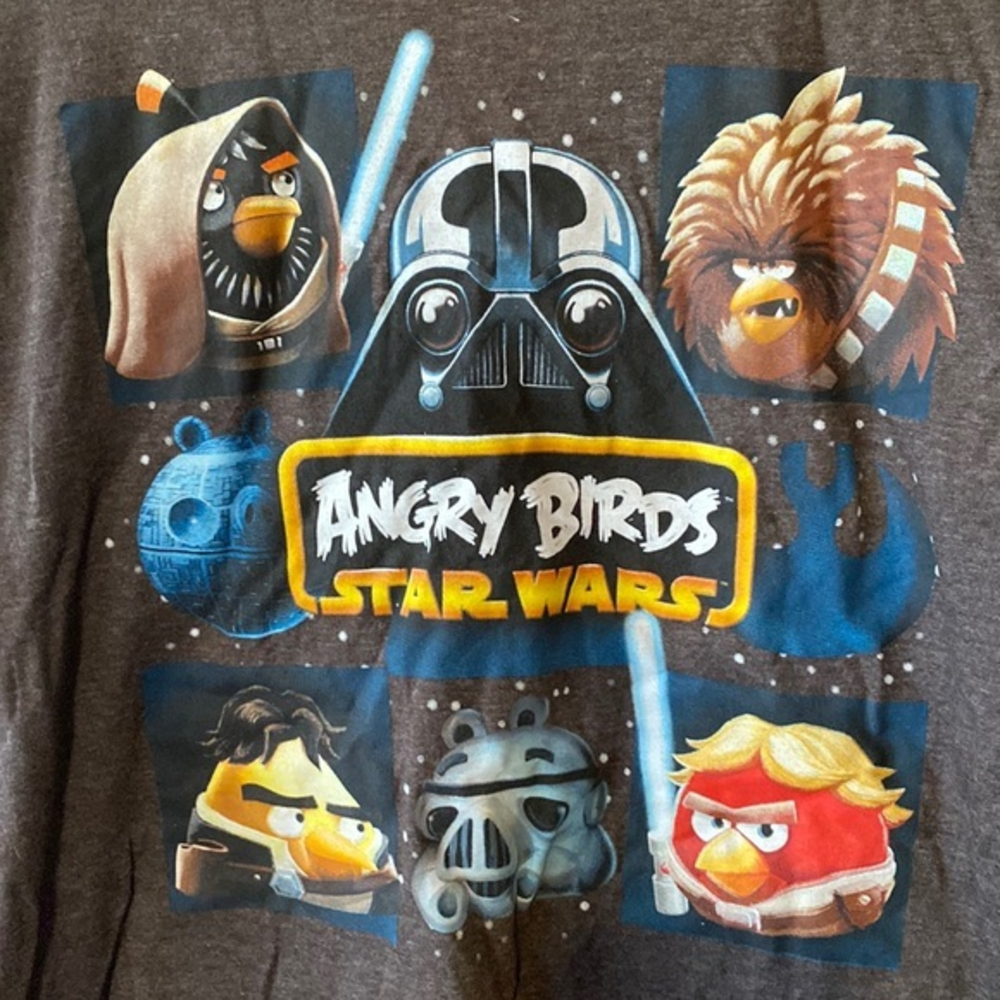 Angry Birds Star Wars Fifth Sun Graphic T-Shirt Size M Black